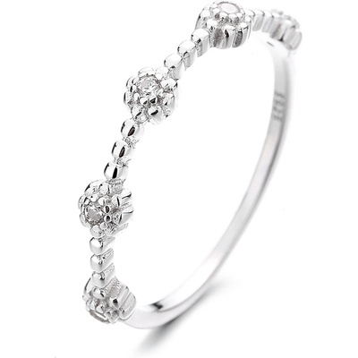 DELIS Пръстен от сребро 925, jw1317, модел цветя, родиево покритие (jw1317)