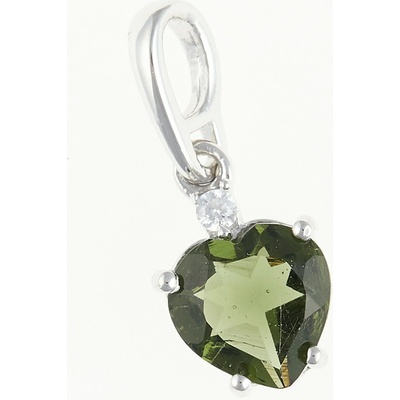 My Moldavite Stříbrný přívěsek s vltavínem a zirkony 110Z