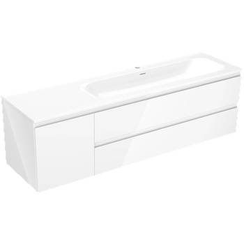 Mexen Orio шкаф за баня 160 см с мивка Vela дясна, 2S, 1D, бял гланц - 91A13-16047-3-BBFFF00-W23P00 (91A13-16047-3-BBFFF00-W23P00)