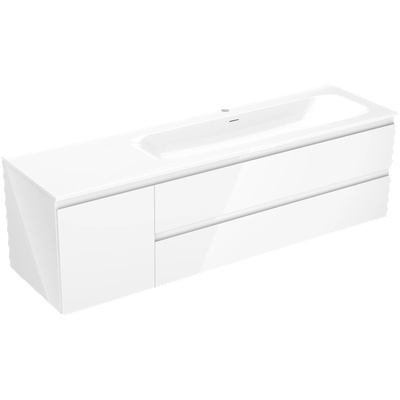 Mexen Orio шкаф за баня 160 см с мивка Vela дясна, 2S, 1D, бял гланц - 91A13-16047-3-BBFFF00-W23P00 (91A13-16047-3-BBFFF00-W23P00)