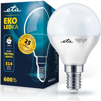 Eta EKO LEDka mini globe 7W, E14, neutrální bílá