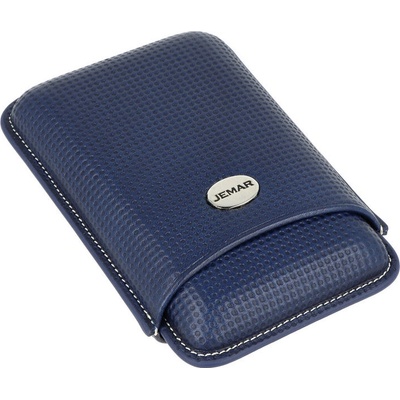 Jemar pouzdro na 3 doutníky kůže blue