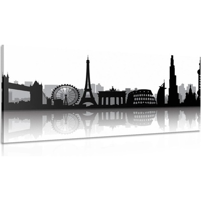 Obraz mezinárodní symboly metropolí - 100x50