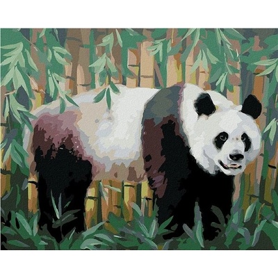 zuty Malování Podle Čísel Panda A Bambus D. Rusty Rust 40 x 50 Cm Plátno Rám