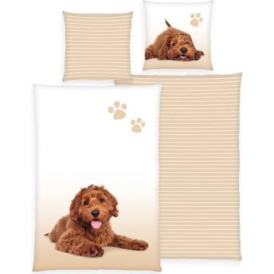 Sconto obliečky PES béžová/biela 70x90 140x200