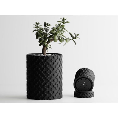 Декоративна саксия Nevada черен мат
