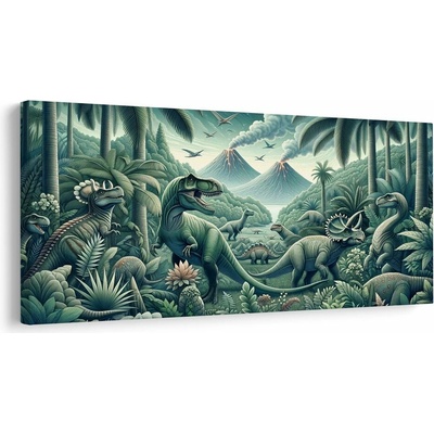 Obraz praveký svet dinosaurov v džungli