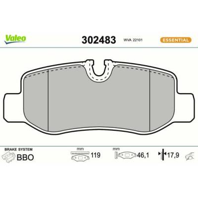Sada brzdových platničiek kotúčovej brzdy VALEO 302483