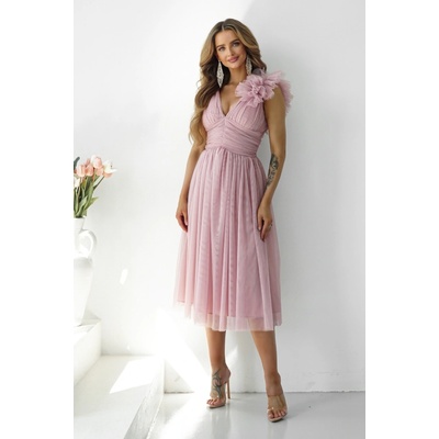 Warsaw Dress tylové midi šaty staroružové