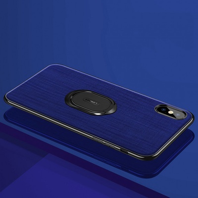 Londor ochranné Apple iPhone X s kovovým držákem na prst - modré