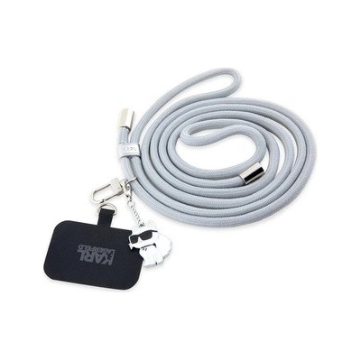 Šňůrka Karl Lagerfeld Universal Crossbody Cord and Choupette Pins Grey – Zboží Živě