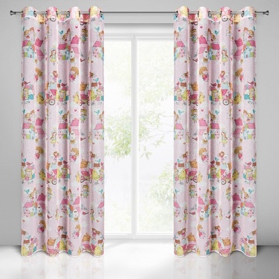 Takoy Dekorační závěs POLLY do dětského pokoje z etamínu s potiskem víl 140 x 250 cm-HF-409999 | 140 x 250 cm