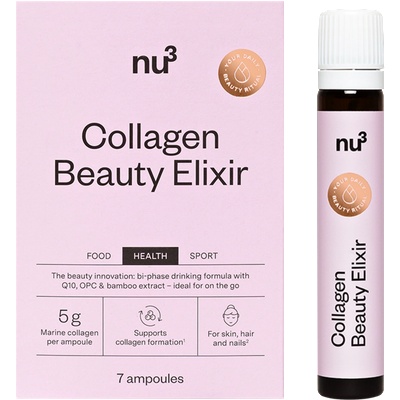 nu3 Collagen Beauty Elixir, Liquid Ampoules to Drink (7 Ampoules) - 154 мл