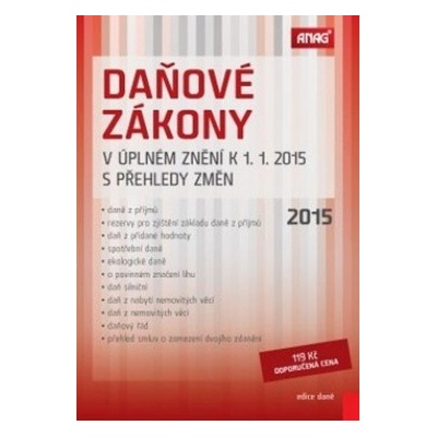 Daňové zákony v úplném znění k 1. 1. 2015 s přehledy změn