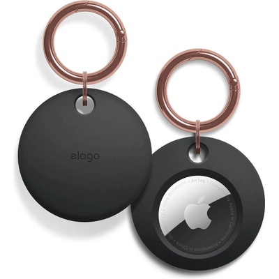 elago Силиконов ключодържател за Apple AirTag - Elago AirTag Basic Keychain Case (черен) (EATSC-BA-BK)