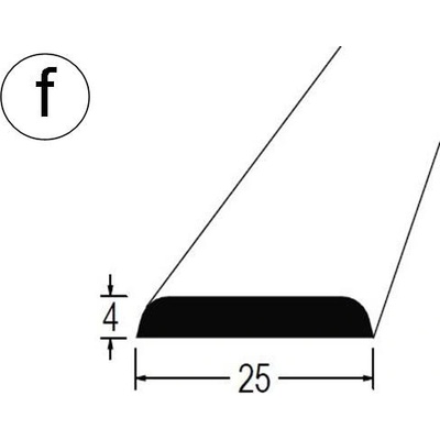 Lišta krycí bílá fólie 25x4mm, délka 240cm