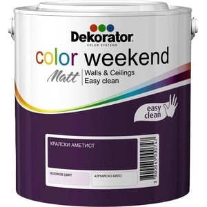 Dekorator Цветен латекс DEKORATOR Color Weekend Matt Кралски аметист- 2.5 литра (11-59)