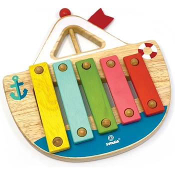 Svoora Детска играчка - Svoora дървен ксилофон My First Boat