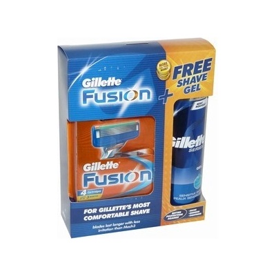 GILLETTE *GS FUSION M Náhradní břity+Gel 200 ml