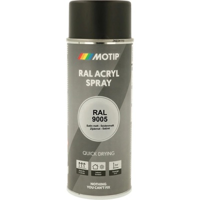 MoTip Industrial - akrylová - RAL 9005 - čierna polomat - 400 ml