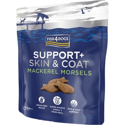 4Dogs Maškrty pre psov Fish Coat Mackerel Morsels 225 g