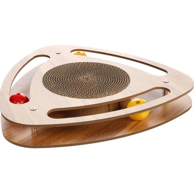 Flamingo interaktivní hračka pro kočku–trojúhelník s catnipem a míčky 35 x 34,5 x 4,5 cm