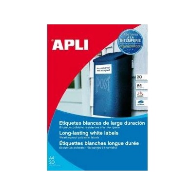 APLI Етикети за принтер Apli Бял 20 Листи 99, 10 x 42, 3 mm