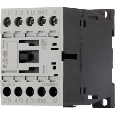 Eaton Контактор EATON DILM15-10(230V50HZ, 240V60HZ), 290058 - 3 полюса, 380 V 400 V 7, 5 kW, 1 N/O, 230 V 50 Hz, 240 V 60 Hz, AC работа, Винтови клеми (290058)