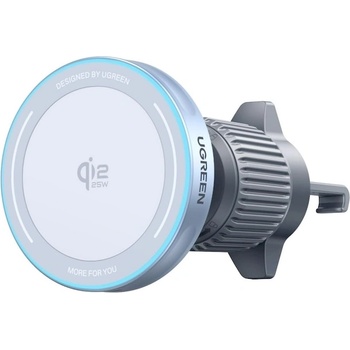 UGREEN Магнитна поставка за радиатора на кола с безжично зареждане за iPhone с MagSafe - Ugreen W758 MagFlow Qi2 Magnetic Car Wireless Charger 25W (син) (W758 (55967))
