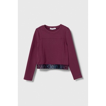 Calvin Klein Jeans detské tričko s dlhým rukávom fialová