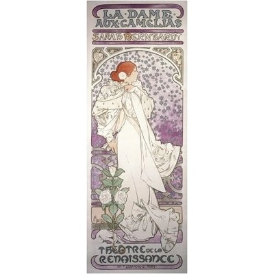 Pohled Alfons Mucha – La Dame aux Camélias pohled - dlouhý