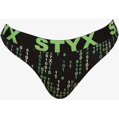 Styx Черно-зелени дамски шарени стрингове Styx art Код Styx | Zelen | ЖЕНИ | S