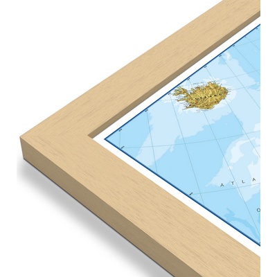 Maps International Evropa - nástěnná politická mapa 136 x 100 cm Varianta: mapa v dřevěném rámu, Provedení: Pegi přírodní