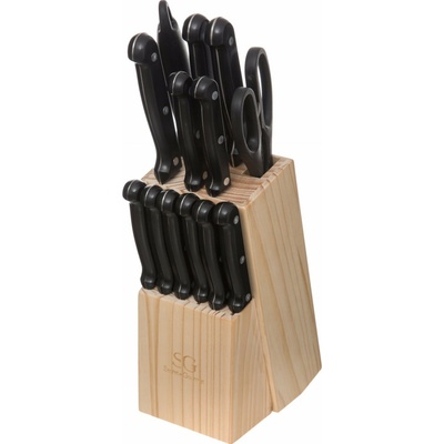 Secret de Gourmet Dřevěný blok na nože s ořezávátkem, sada 13 kusů