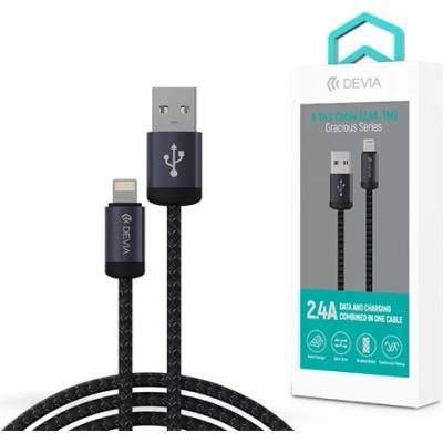 DEVIA ST108035 Gracious v2 12W USB/Lightning 1 м черен кабел за данни и зареждане (ST108035)