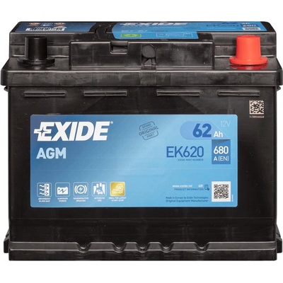 Exide AGM 12V 62Ah 680A EK620 – Zbozi.Blesk.cz