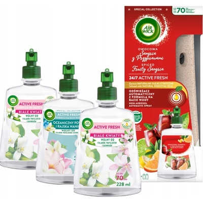 Air Wick Active Fresh zásoba sada mix vôní 4 x 228 ml