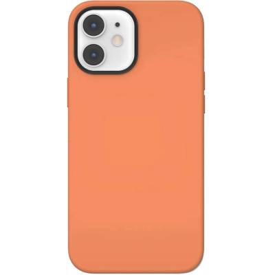 SwitchEasy MagSkin Case - тънък силиконов кейс с вграден магнитен конектор (MagSafe) за iPhone 12 mini (оранжев)