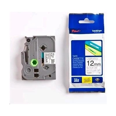 Páska do štítkovače Brother TZe-M31, 12mm, černý tisk/průsvitný matný, originál