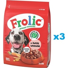 FROLIC Naturally Irresistible s čerstvým hovězím masem 3 x 2,6 kg
