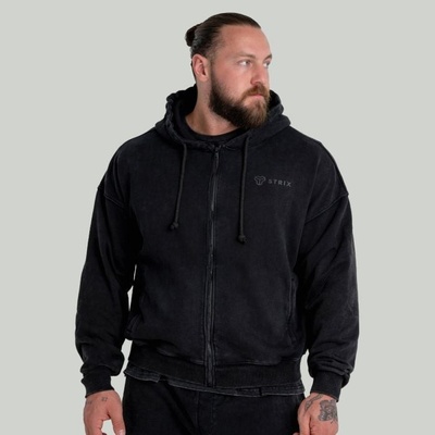 STRIX mikina Zip Washed black – Sleviste.cz