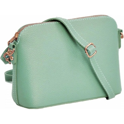 MaxFly kožená kabelka crossbody 5232 zelená mátová