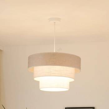 Brilagi - Пендел ALASKA LUNETA 1xE27/15W/230V Ø 45 см сив/кремав (BG1147)