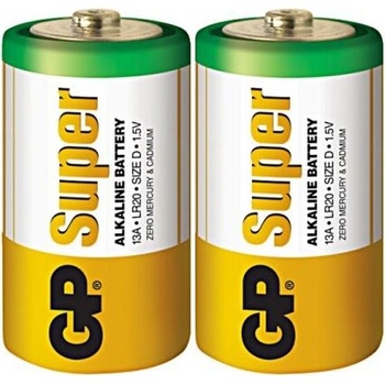 GP Batteries Алкална батерия GP SUPER LR20, 2 бр. в опаковка / shrink, 1.5V (GP-BA-13A21-S2)