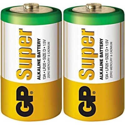 GP Batteries Алкална батерия GP SUPER LR20, 2 бр. в опаковка / shrink, 1.5V (GP-BA-13A21-S2)