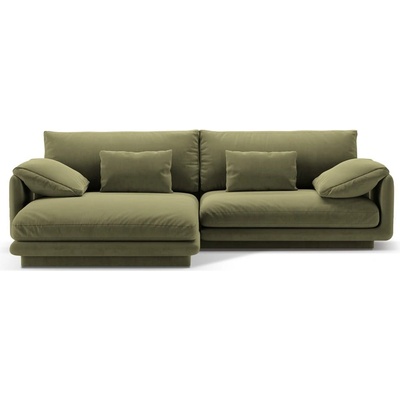 Micadoni Светлозелен кадифен ъглов диван (ляв ъгъл) Torino - Micadoni (MIC_LC_184_F1_TORINO6)