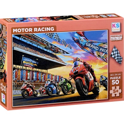 KS Games Пъзел KS Games от 50 части - Състезание с мотори (31753)