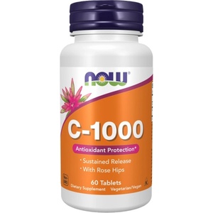 NOW Vitamin C-1000 with Rose Hips / Sustained Release [60 Таблетки]