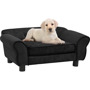 vidaXL Dog sofa 72x45x30 cm black plush 171038