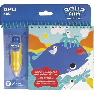 APLI Книжка за оцветяване, на водна основа, APLI Kids "Aqua Fun", морски животни 17148 (17148)